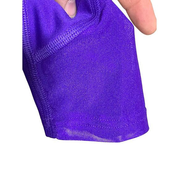 Under Armour Purple Black Leggings Spell Out Waist Kids Girls Medium YMD - Picture 5 of 9